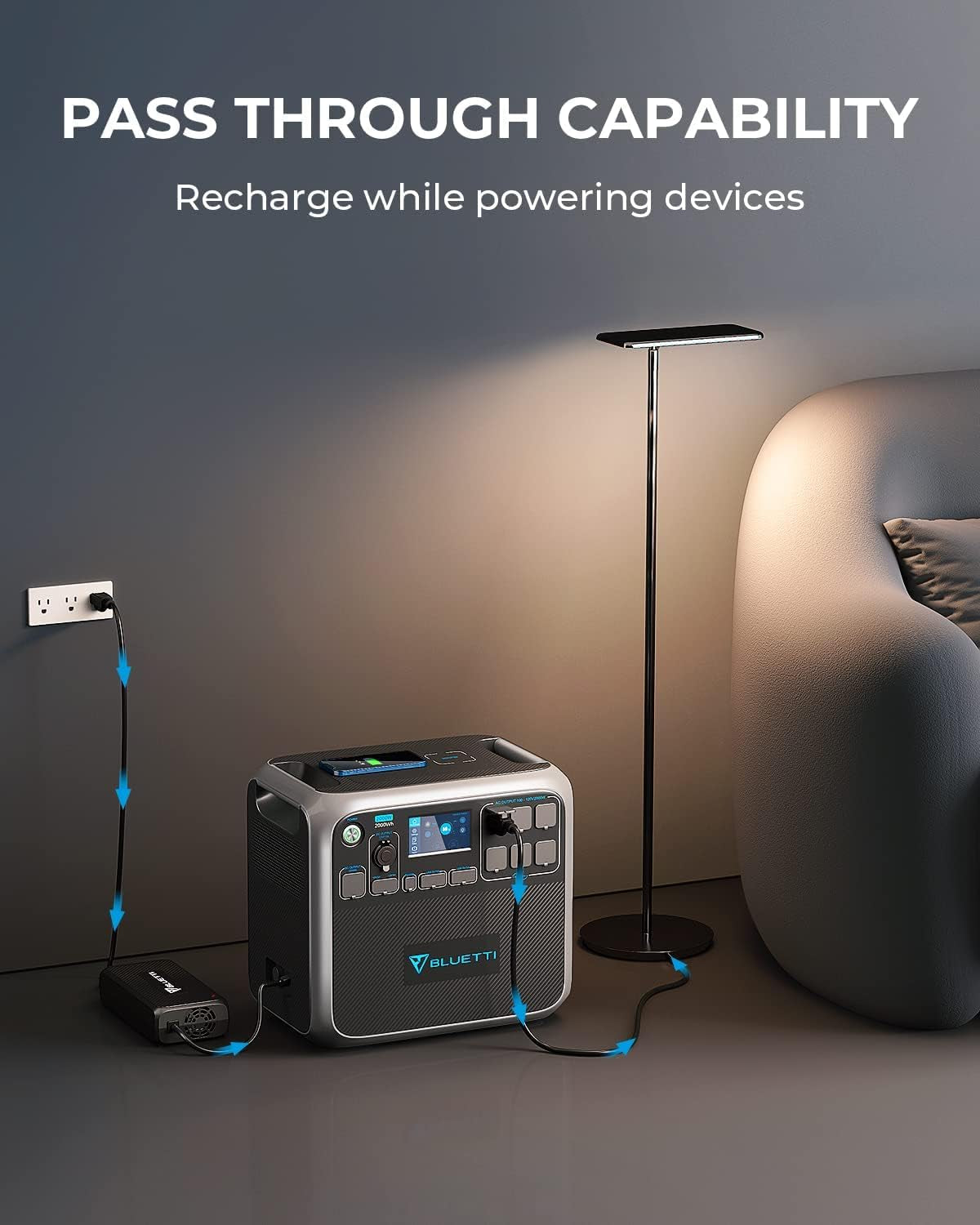 AC200P Portable Power Station, 2000Wh Lifepo4 Battery Backup W/ 6 2000W AC Outlets (4800W Peak), Solar Generator for Outdoor Camping, RV Travel, Home Use (Solar Panels Optional)