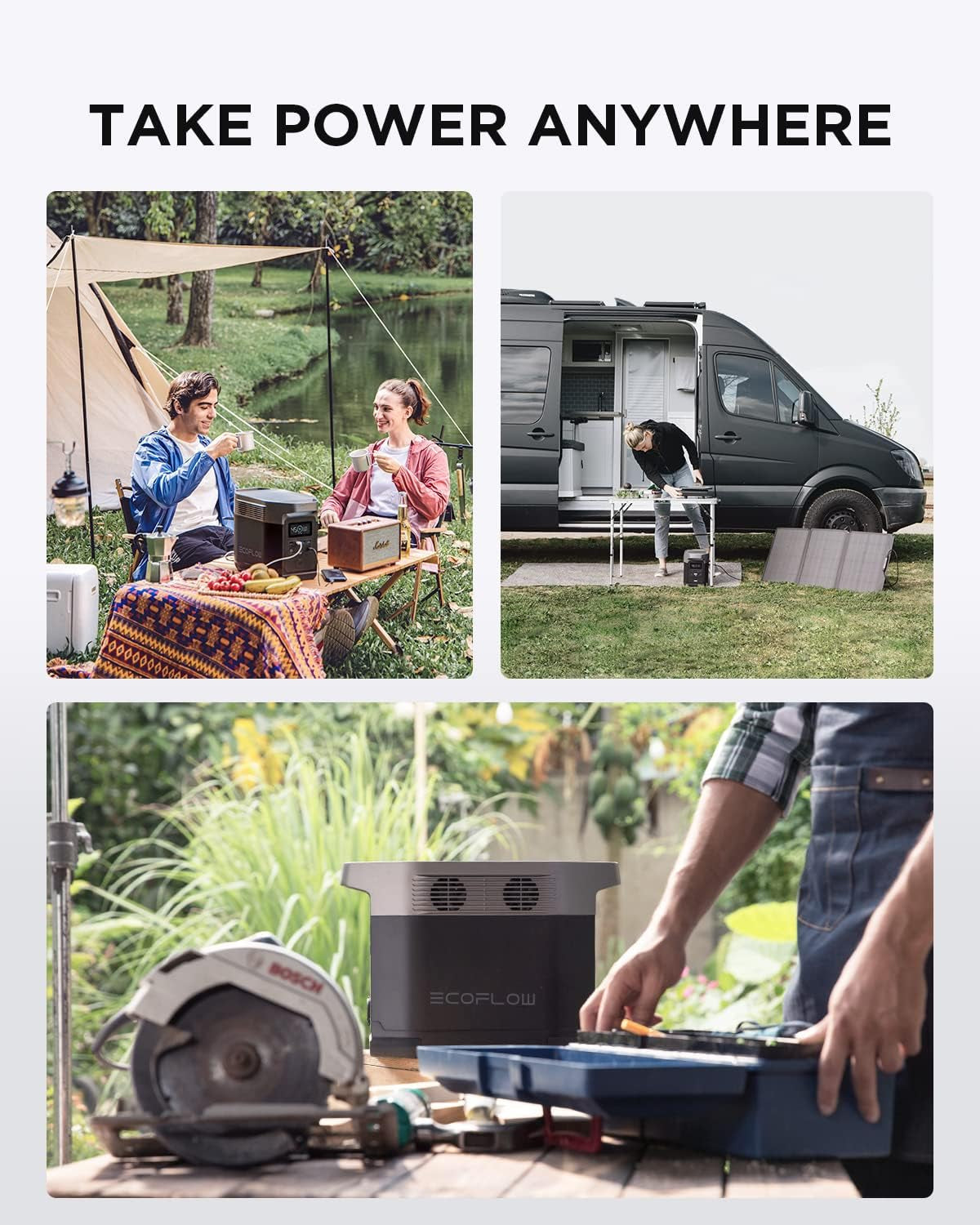 Portable Power Station DELTA 1300, 1260Wh Solar Powered Generator with 6 X 1800W AC Outlets, Solar Generator(Solar Panel Optional) for Outdoor Camping