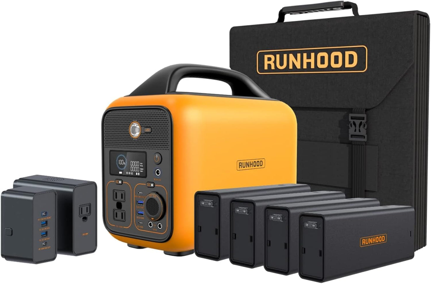 Solar Generator Rallye 600 Pro, 1296Wh Portable Power Station Hot Swappable Energy Bar Backup Batteries(4*Eb324), 110V/600W AC Outlet for Outdoors Camping Travel, Home Use, Emergency, CPAP