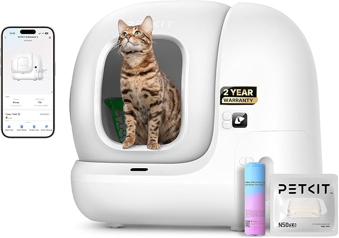 PETKIT PuraMax 2 Automatic Self-Cleaning Cat Litter Box, App Control Automatic Litter Box with Safety Sensors