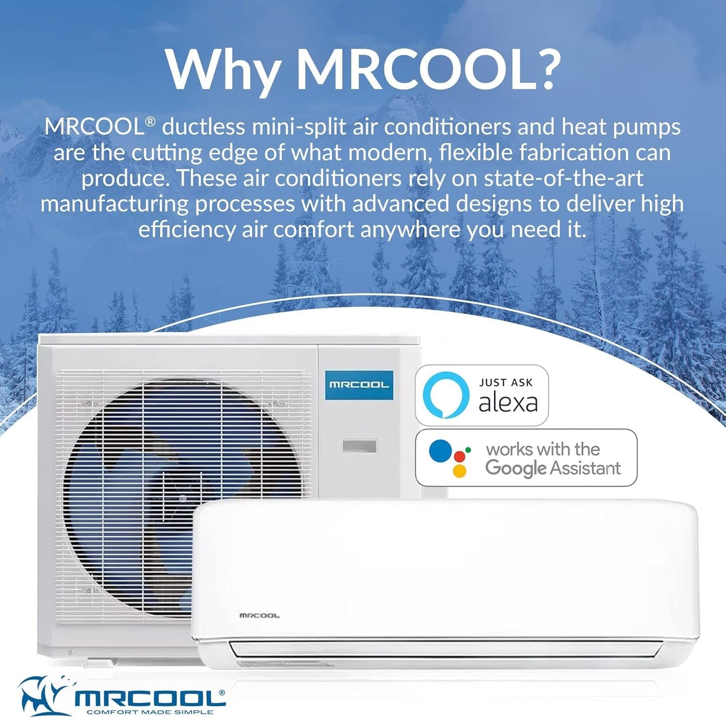 36K BTU 21.5 SEER Multi-Zone Mrcool DIY 3 Zone Ductless Heat Pump Split System 4Th Generation - 9K+9K+18K