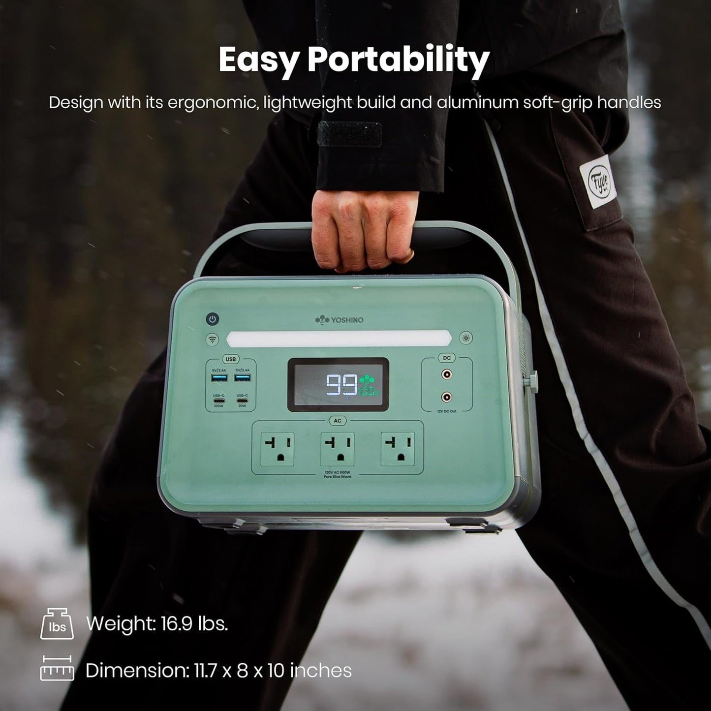Solid-State Solar Generator 602Wh with 100W Solar Panel, 3X AC Outlets 660W, Smart APP Control, Portable Power Station for Home Backup, Outdoors, Camping, Emergency, Rvs