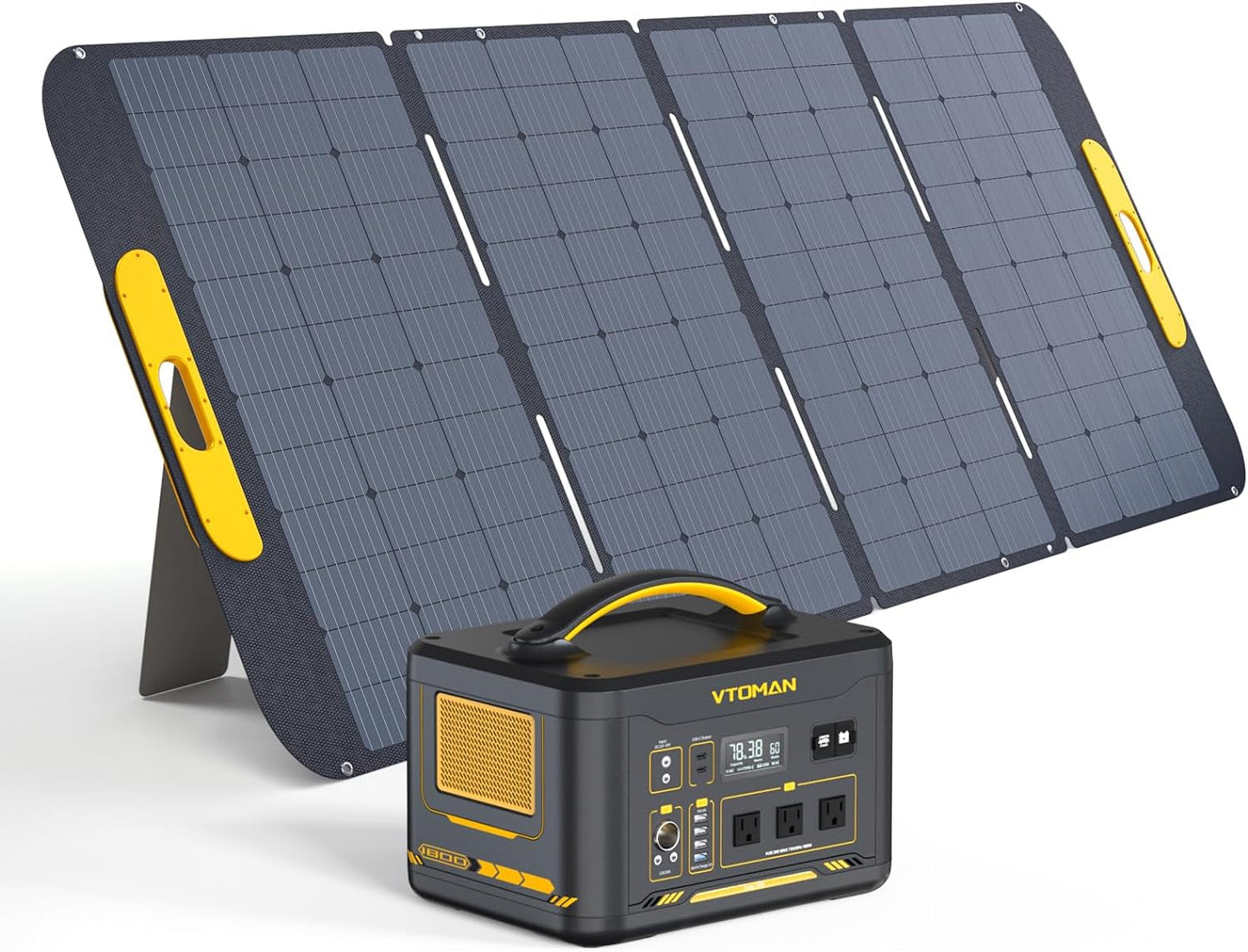 Jump 1800 Solar Generator with 400W Panels Included, 1800W/1548Wh Lifepo4 Power Station with 1800W Constant-Power, Regulated 12V DC, PD 100W Type-C for Home Backup & Rv/Van Camping(2 Parcels)