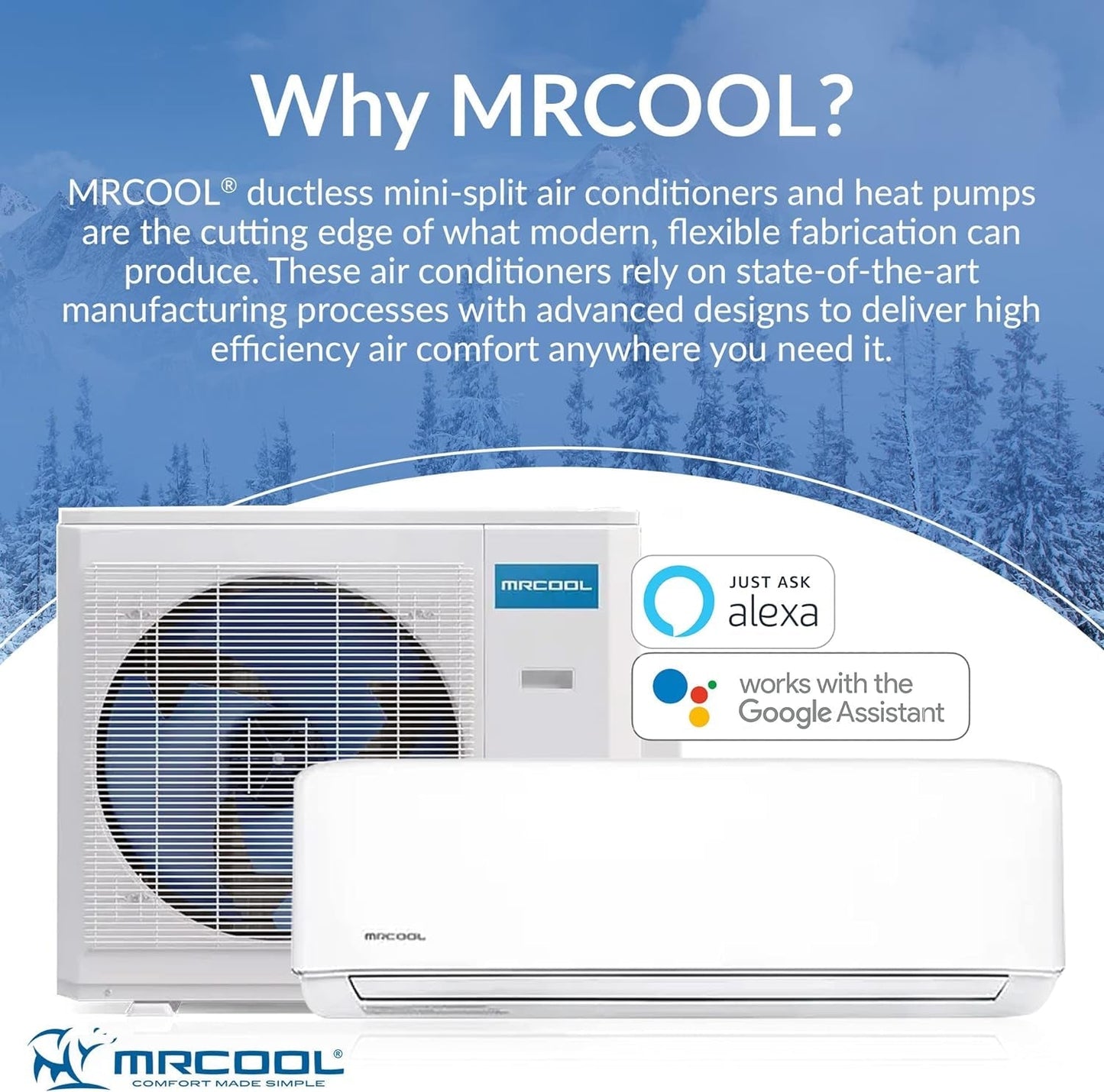 36K BTU 21.5 SEER Multi-Zone Mrcool DIY 4 Zone Ductless Heat Pump Split System 4Th Generation - 9K+9K+9K+12K