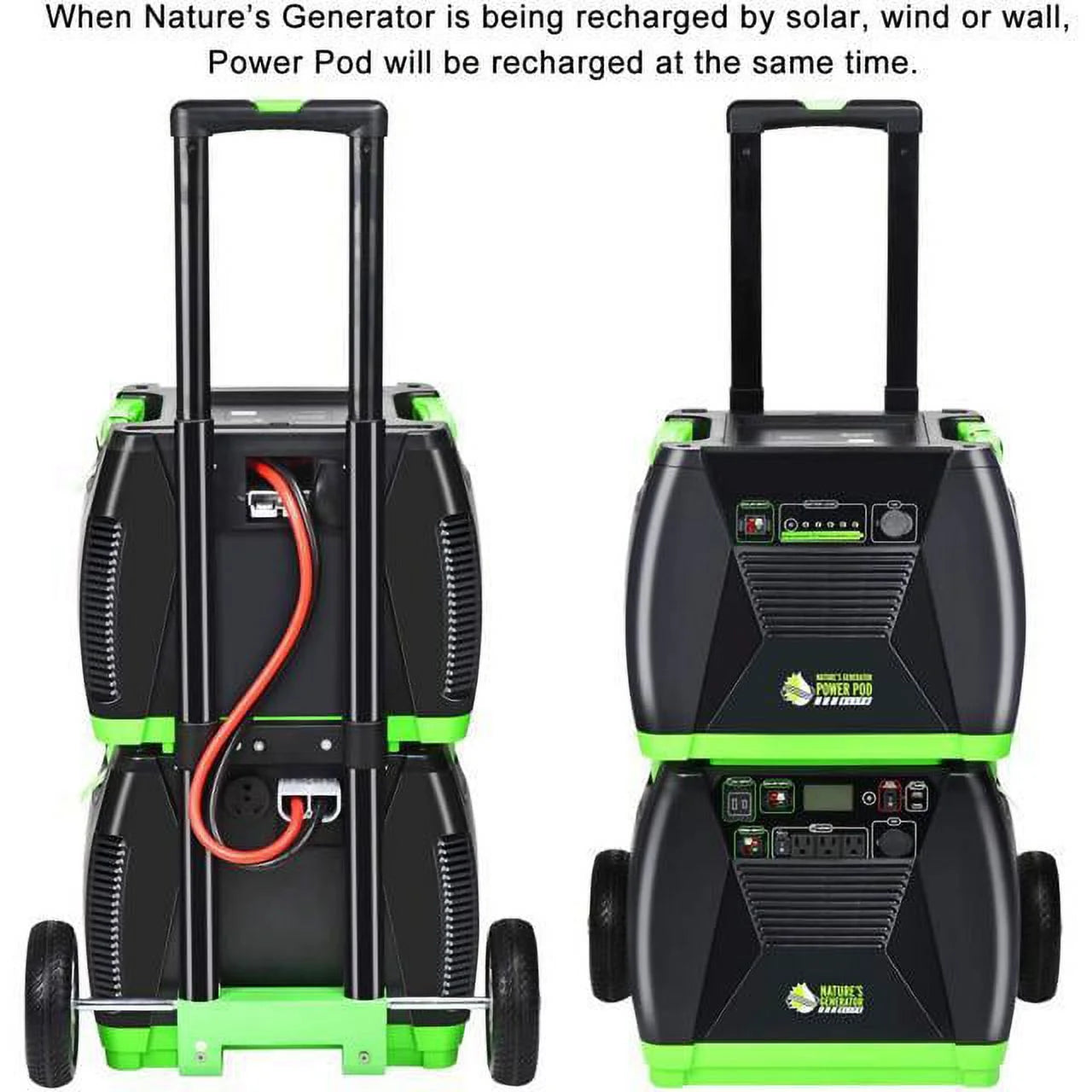 Nature'S Generator Elite Platinum - WE System:3600W Solar & Wind Powered Pure Sine Wave Off-Grid Nature'S Generator Elite+1200W Nature'S Generator Power Pod Elite+4Pcs 100W Solar Panel+ Wind Turbine