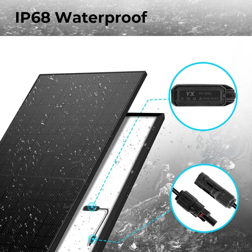 SUNGOLDPOWER 10PCS 500 Watt Monocrystalline Solar Panel 11BB Grade a Cell,Black,High Efficiency,Ip68 Waterproof for Rv,Home,Farms,Parking Lot,Marine,On/Off-Grid System(5000W)