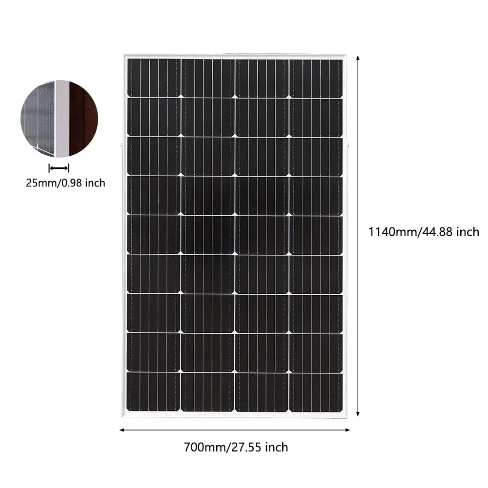 200W Glass Solar Panel and 120W Rigid Photovoltaic Solar Panel System for Balcony Home Charging Battery Outdoor Power Supply