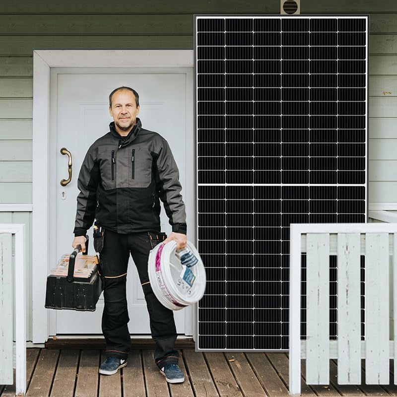 Bifacial 2Pcs 550 Watt Solar Panels 12/24 Volt Monocrystalline PV Power Charger On/Off-Grid 1100W Supplies for Rooftop Charging Station Farm Yacht and Other Off-Grid Applications
