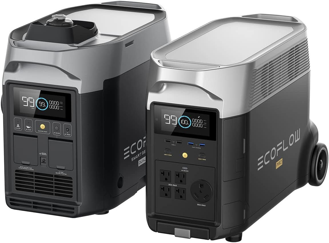 Power Station 3600Wh/3600W DELTA Pro&1800W Dual Fuel Inverter Generator, Backup Generator for Whole Home Use, RV High-Power Appliances, Emergency, Blackout