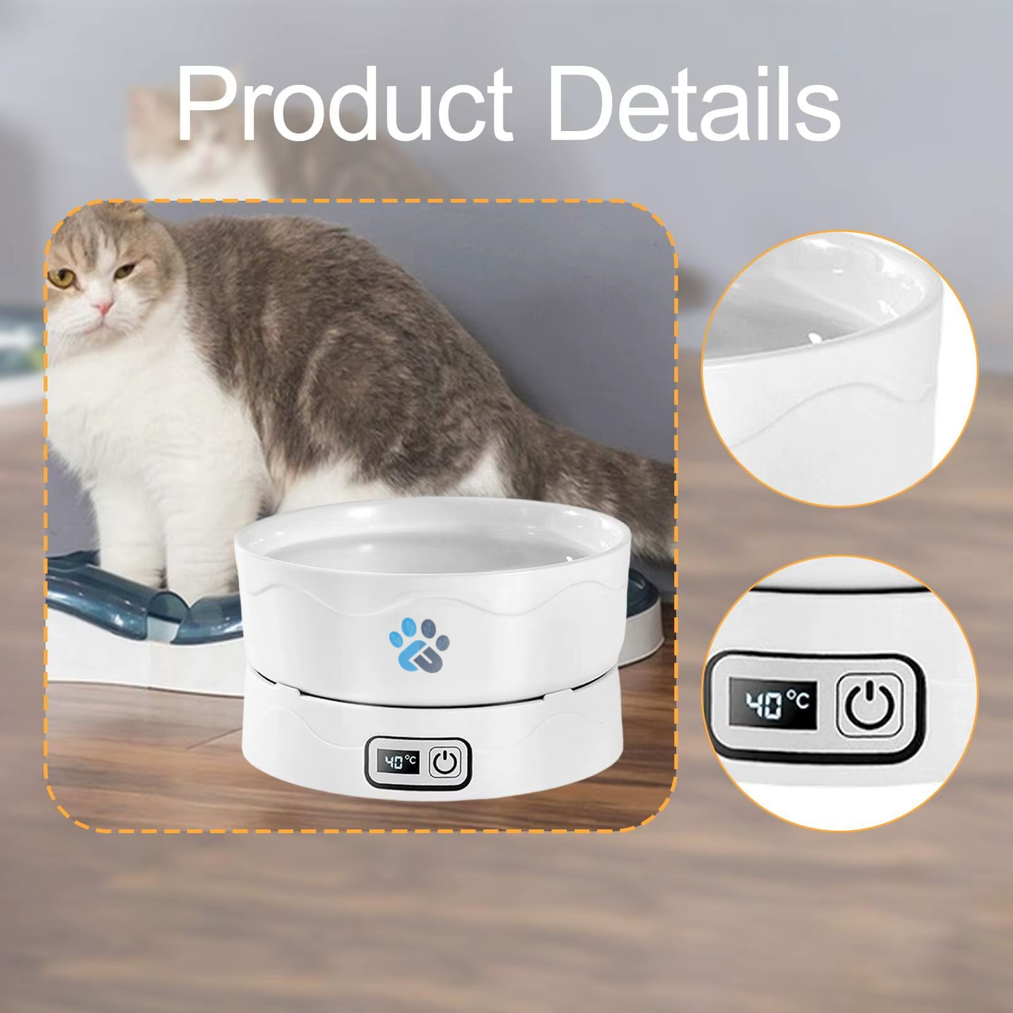 Smart Thermostatic Heated Pet Water Bowl