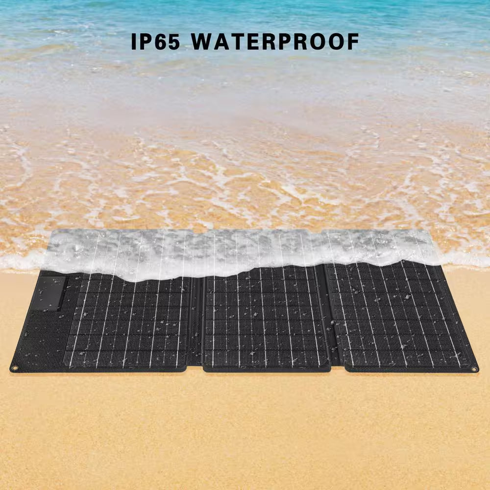 Weekender 80-Watt Power Station plus 30-Watt 12-Volt Foldable Solar Panel Solar Generator Kit
