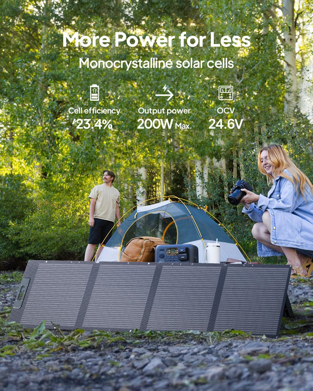 Solar Generator EB70S with 200W Solar Panel Included, 716Wh Portable Power Station W/ 4 120V/800W AC Outlets, Lifepo4 Battery Pack for Outdoor Camping, Road Trip, Emergency