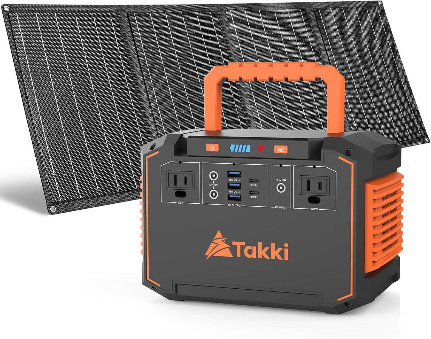 350W Peak Solar Generator Portable Power Station with 40W Solar Panels Included, 240Wh Solar Power Bank AC DC USB Ports for Camping Tent Emergency Outdoor