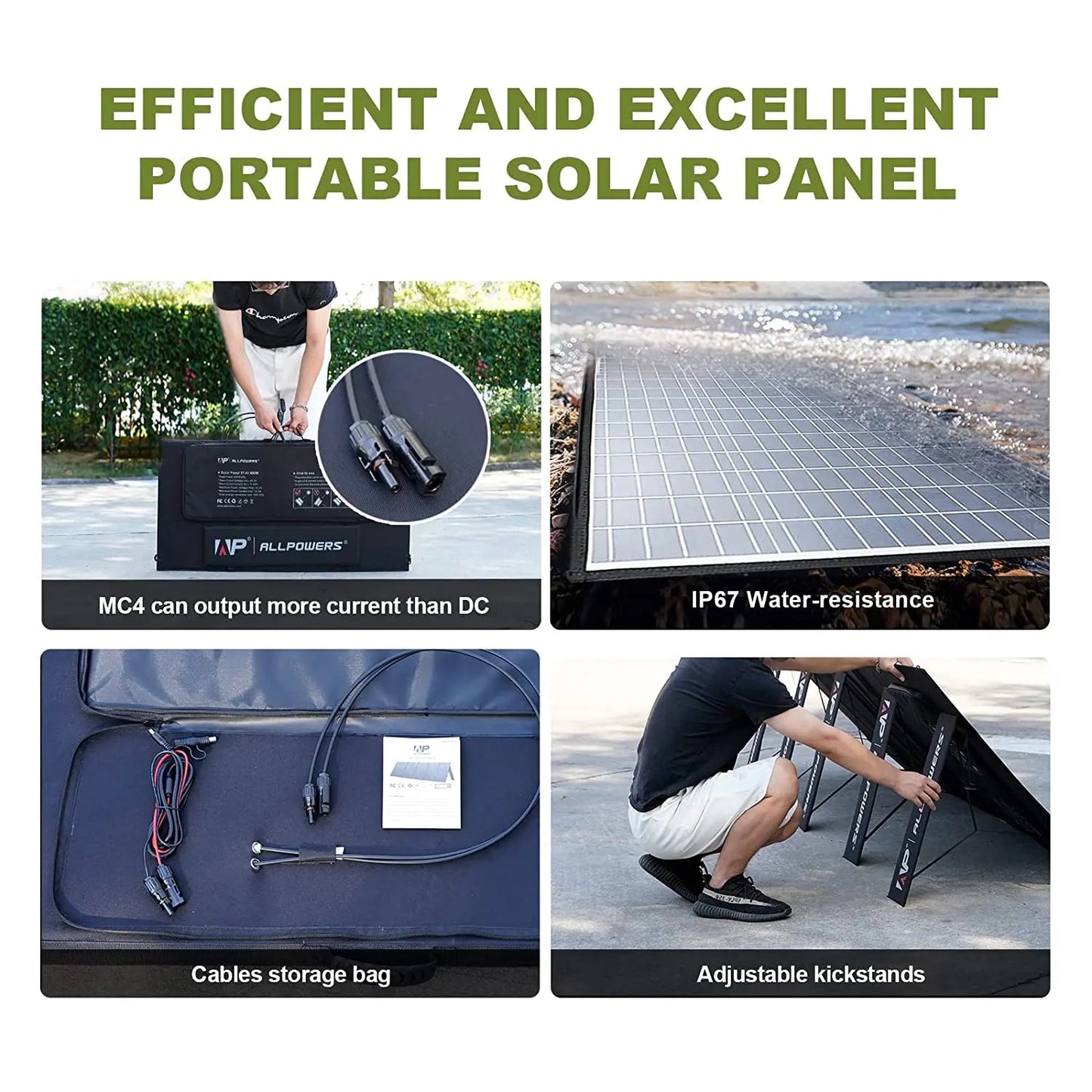 400W / 200W / 140W / 100W / 60W Solar Charger，Portable Waterproof Foldable Solar Panel for Camping RV Garden Roof