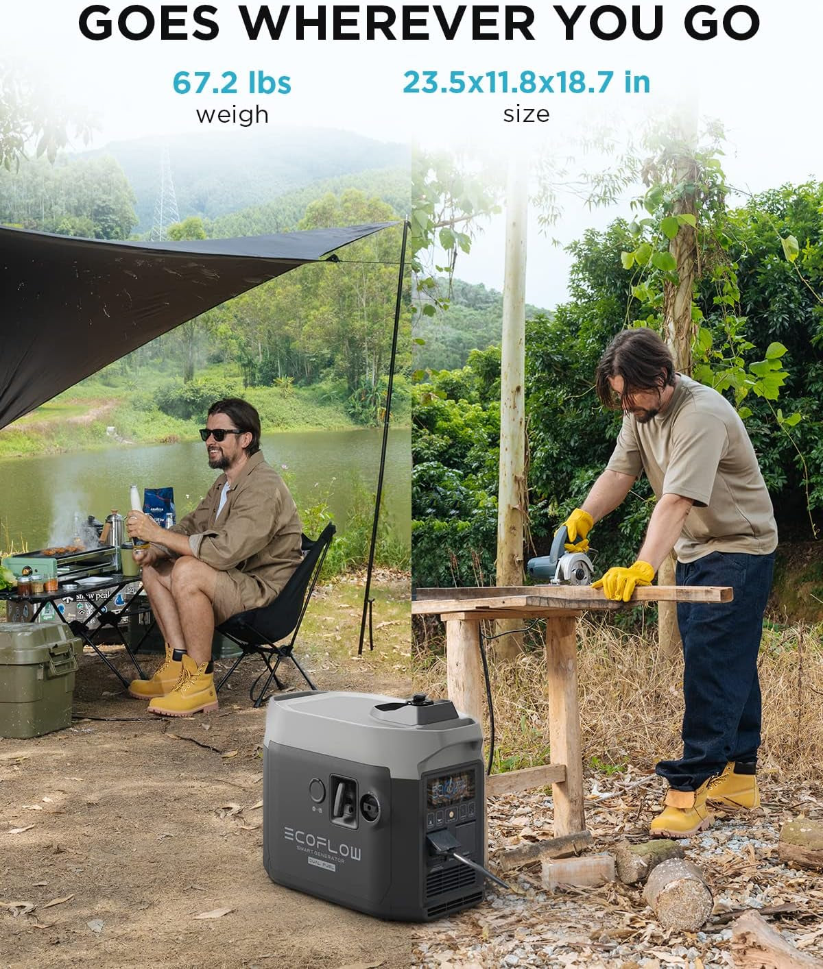 Power Station 3600Wh/3600W DELTA Pro&1800W Dual Fuel Inverter Generator, Backup Generator for Whole Home Use, RV High-Power Appliances, Emergency, Blackout