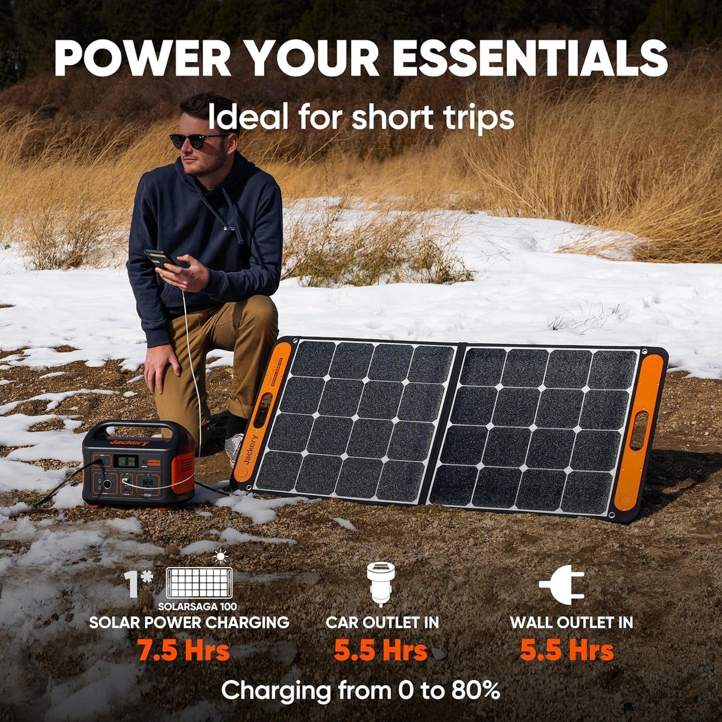 Portable Power Station Explorer 500, 518Wh Outdoor Solar Generator Mobile Lithium Battery Pack with 110V/500W AC Outlet for Home Use, Emergency Backup,Road Trip Camping (Solar Panel Optional)