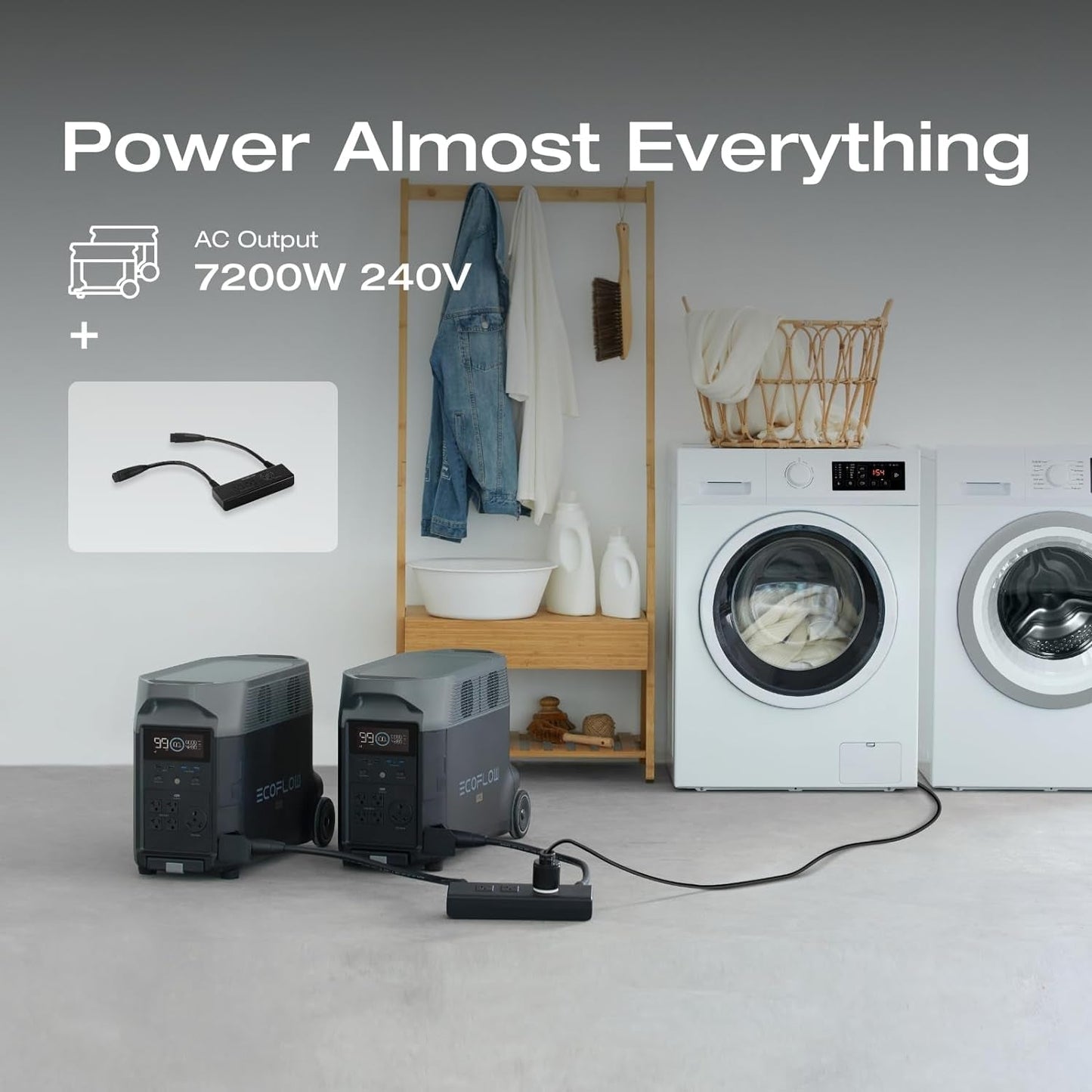 Home Battery Backup: 2 DELTA Pro with Double Voltage Hub
