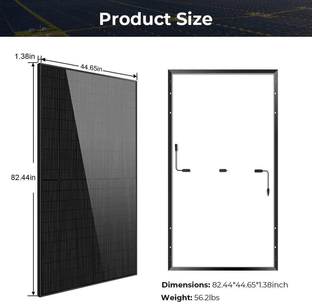 SUNGOLDPOWER 10PCS 500 Watt Monocrystalline Solar Panel 11BB Grade a Cell,Black,High Efficiency,Ip68 Waterproof for Rv,Home,Farms,Parking Lot,Marine,On/Off-Grid System(5000W)